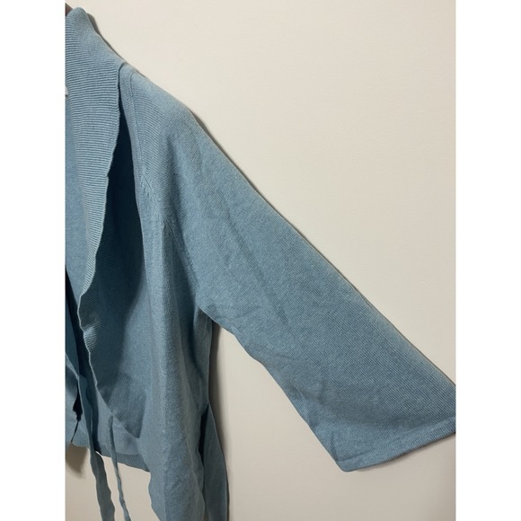 Athleta Wrap Sweater Cardigan Women's Size M Blue Loungewear - Picture 4 of 7